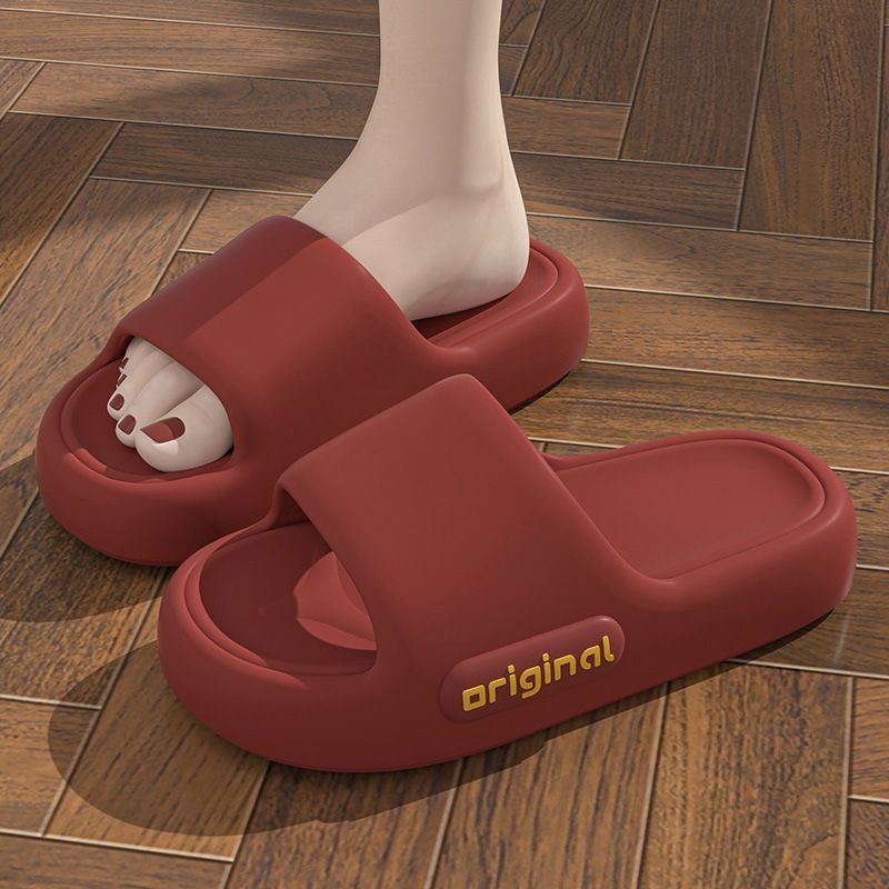 MOOSII  Slippers Women Summer Thick-Soled Outer Wear Big Red Slippers Anti-Slip Home Bath Mute Couple size 36-45