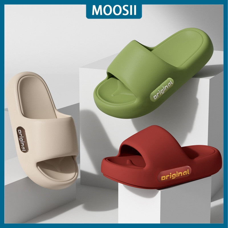 MOOSII  Slippers Women Summer Thick-Soled Outer Wear Big Red Slippers Anti-Slip Home Bath Mute Couple size 36-45