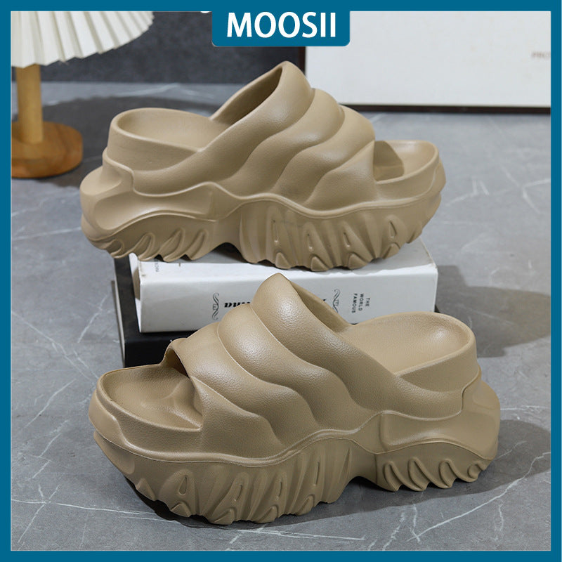 MOOSII  Slipper Non-Slip Height Increasing Slippers 9CM Thick Fashion Slippers selipar tinggi perempuan
