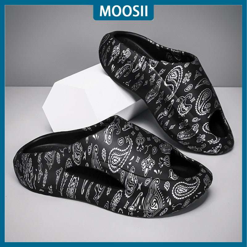 MOOSII Slippers Outer Wear Men Summer Sandals Teenagers All-Match Sports Thick-Soled Women Flip