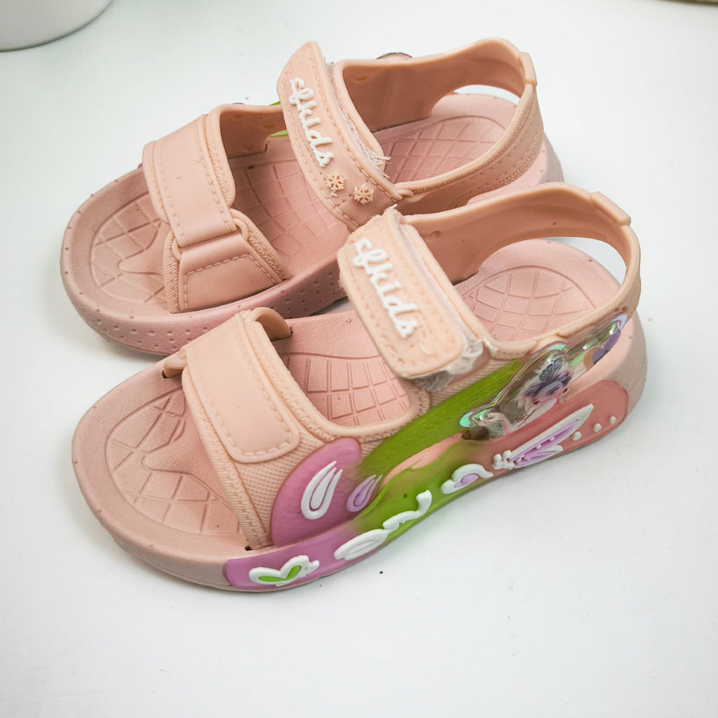 21-30 Sandal Budak Perempuan Kids Girls Berlampu Kuromi Sanrio LED Light Strap Breathable Anti-slip 1 Tahun HK79