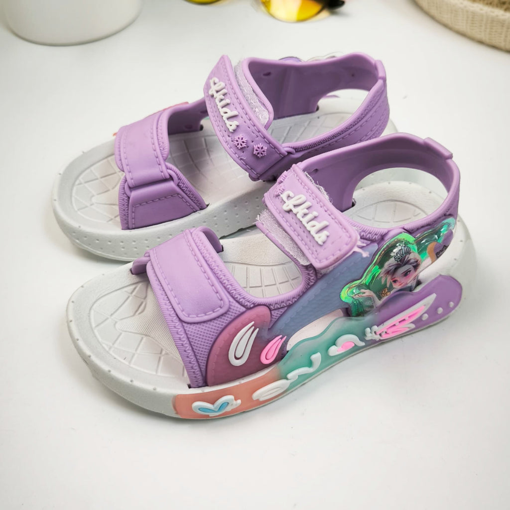 21-30 Sandal Budak Perempuan Kids Girls Berlampu Kuromi Sanrio LED Light Strap Breathable Anti-slip 1 Tahun HK79