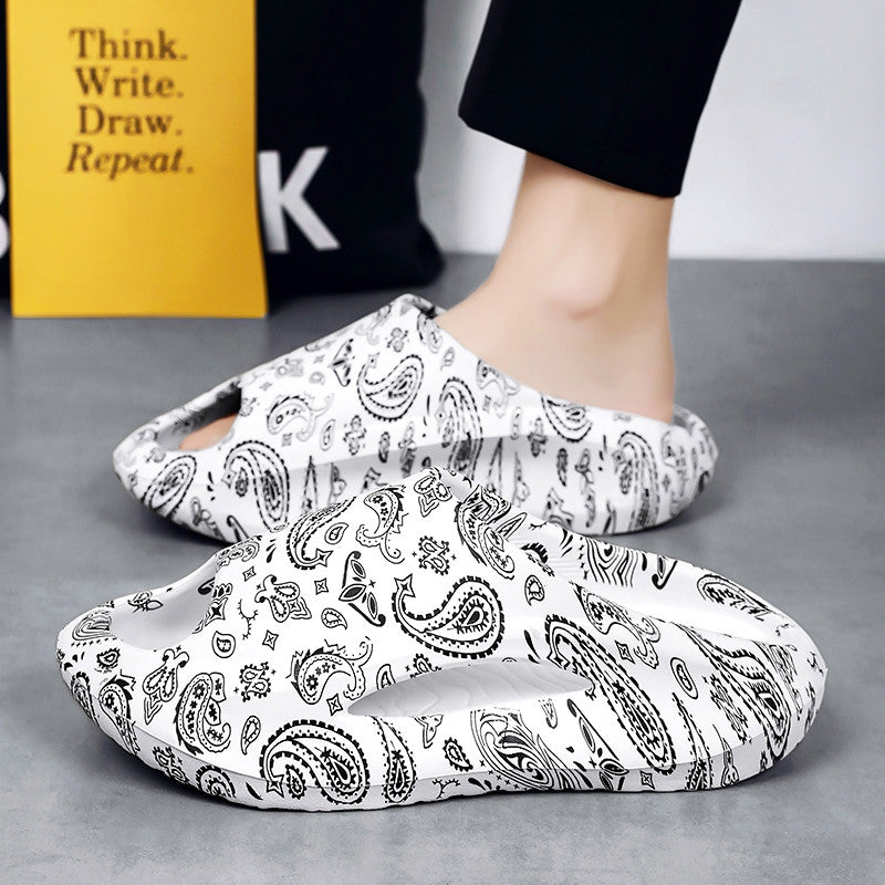 MOOSII Slippers Outer Wear Men Summer Sandals Teenagers All-Match Sports Thick-Soled Women Flip