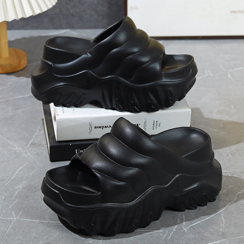 MOOSII  Slipper Non-Slip Height Increasing Slippers 9CM Thick Fashion Slippers selipar tinggi perempuan