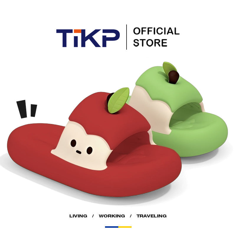 Tikp Ladies' Apple Patterned Slippers - Cute & Comfy | Men's Anti-Slip Comfortable Slippers