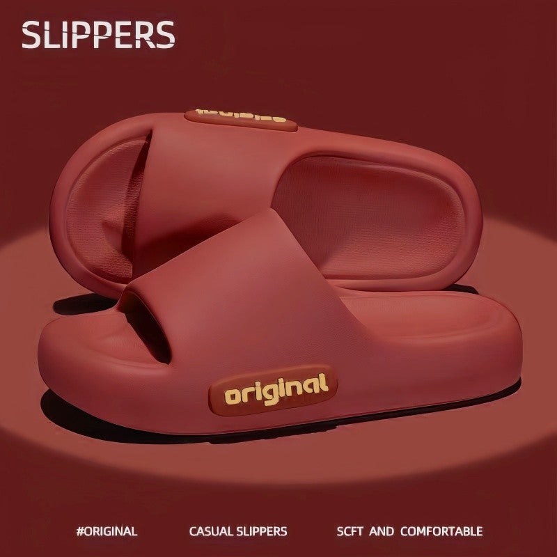 Moosii Men And Women Thick Soled Big Red Anti-Slip Slippers - Perfect for Summer Home & Bathroom Wear